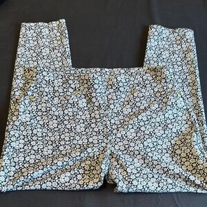 Michael Kors Black and White Floral Leggings